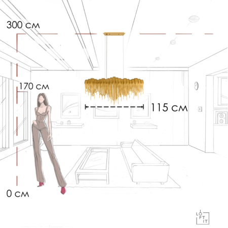 Подвесная люстра LOFT IT 10404/1150L GD
