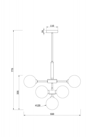 Люстра на штанге Freya FR5233PL-13BS