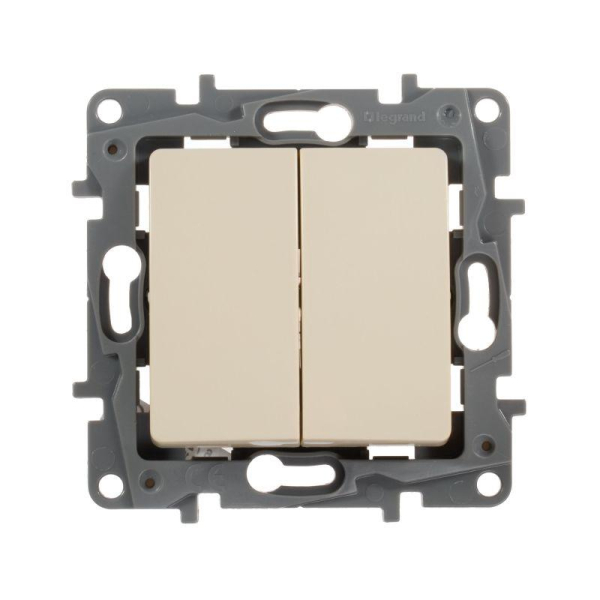 Выключатель 2-кл. СП Etika 10А IP20 250В 10AX безвинтов. зажимы механизм сл. кость IEK 672302