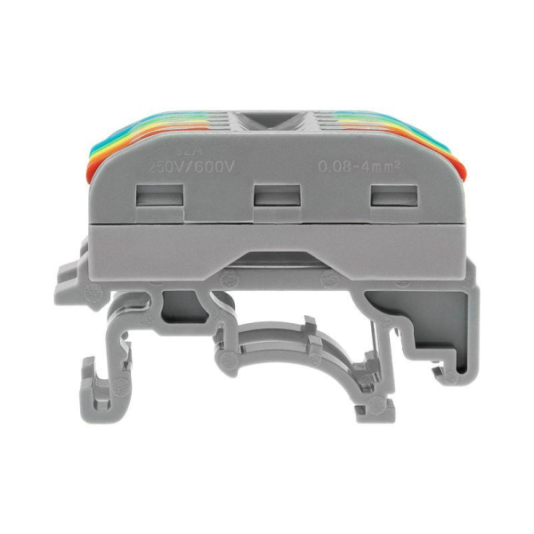 Клемма СМК 222-425D проходная 5-полюсная, с креплением на DIN-рейку (0,08-4 мм²) серая (20 шт./уп.) REXANT