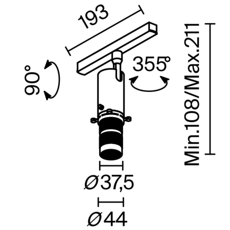 Светильник на шине Maytoni Technical TR108-2-10W3K-B