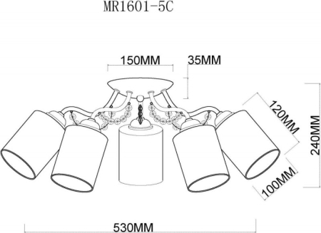 Накладная люстра MyFar MR1601-5C