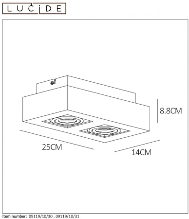 Накладной светильник LUCIDE 09119/10/30
