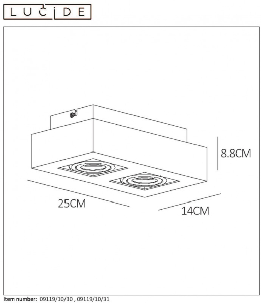 Накладной светильник LUCIDE 09119/10/30
