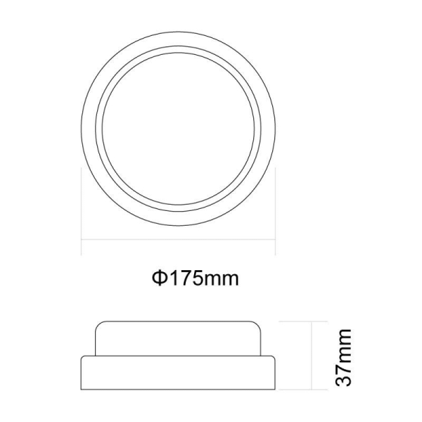 Светильник светодиодный ЖКХ 18Вт 6500К IP65 220В влагозащ. круг LBF-0803 C01 Ultraflash 15343