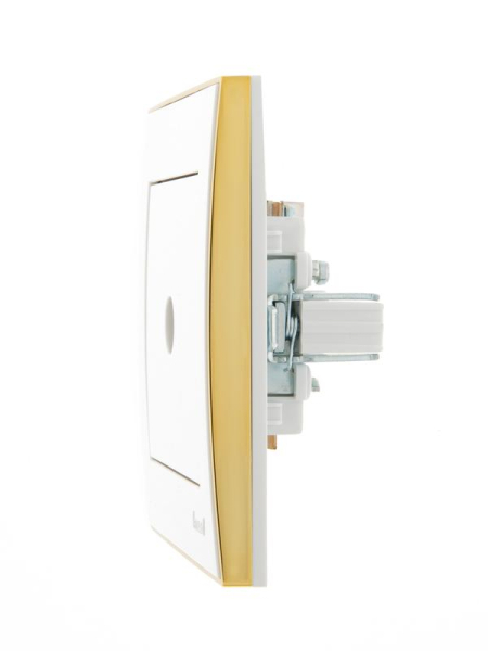 Розетка телевизионная оконечная TV СП Rain с зол. боковой вставкой бел. LEZARD 703-0226-130