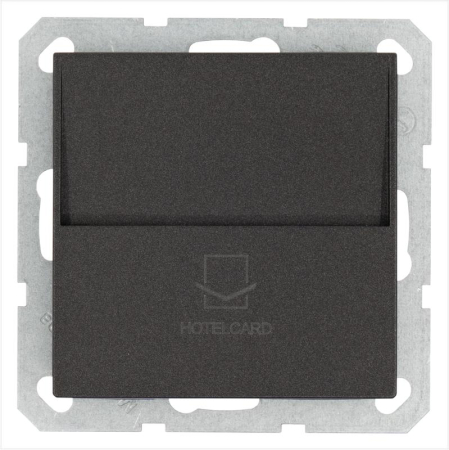 Выключатель карточный 10А IP20 отельный механизм антрацит Jasmart G6209B