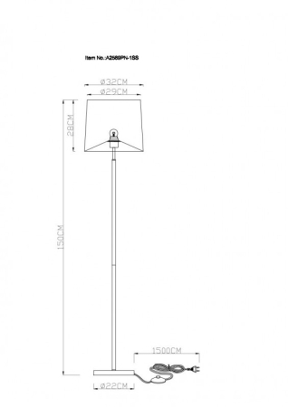 Торшер ARTE Lamp A2589PN-1SS