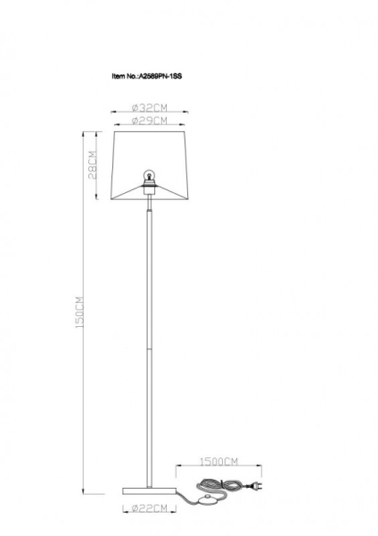 Торшер ARTE Lamp A2589PN-1SS