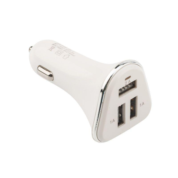 Автозарядка в прикуриватель 3хUSB (АЗУ) 2х1000мА 2100мА бел. Rexant 18-1949