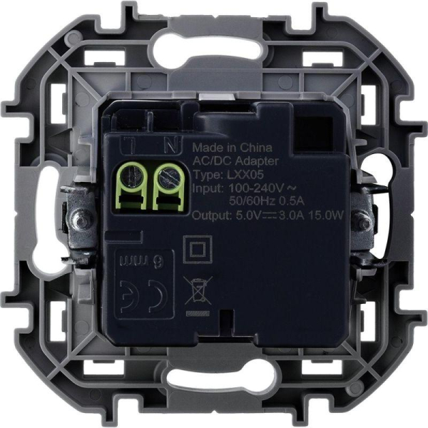 Устройство зарядное Inspiria с 2-мя USB разьемами A и C 240В/5В 3000мА бел. IEK 673760