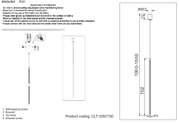 Crystal Lux Светильник подвесной Crystal Lux CLT 035C700 GO