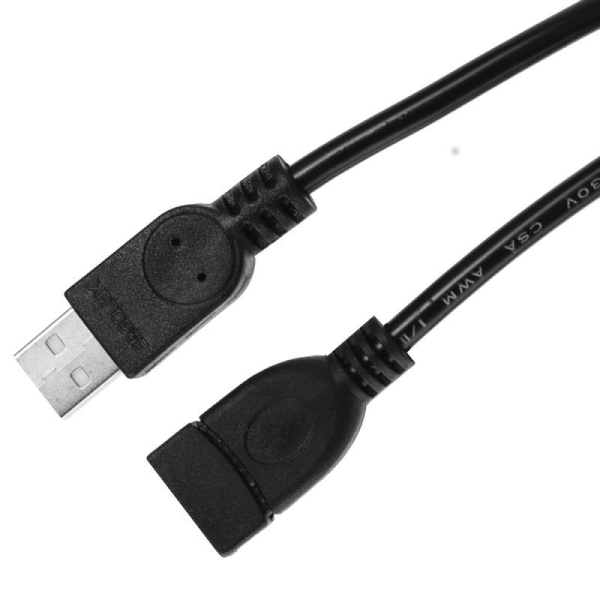 Кабель удлинитель USB ELX-EC01P-USB USB (АМ)-USB (AF) 2м PVC пакет черн. Ergolux 15298