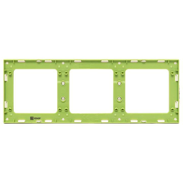 Рамка 3-м Стокгольм бел. с линией цвета зел. PROxima EKF EAM-G-302-10