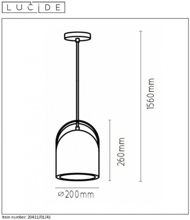 Подвесной светильник LUCIDE 20411/01/41