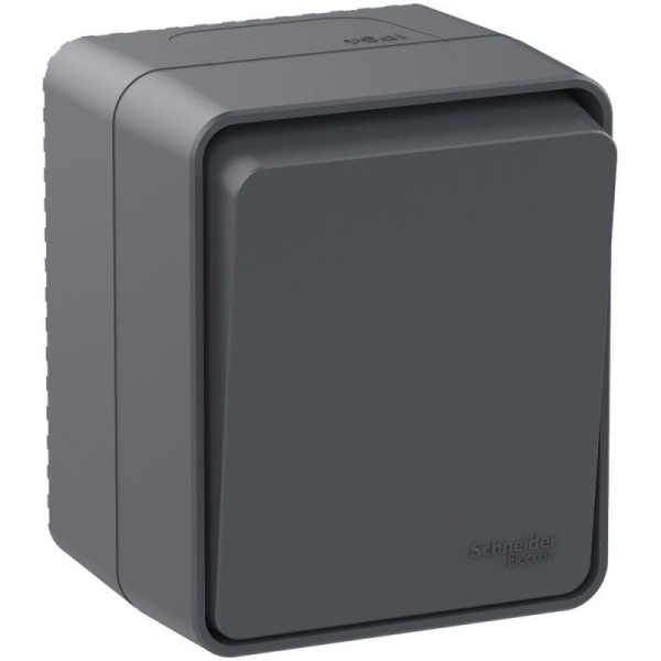 Переключатель проходной 1-кл. ОП AtlasDesign PROFI IP54 10AX антрацит SE ATN544061