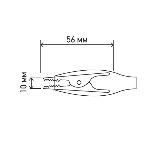 Зажим "крокодил" 5А 56мм в изоляторе (уп.200шт) Rexant 16-0003