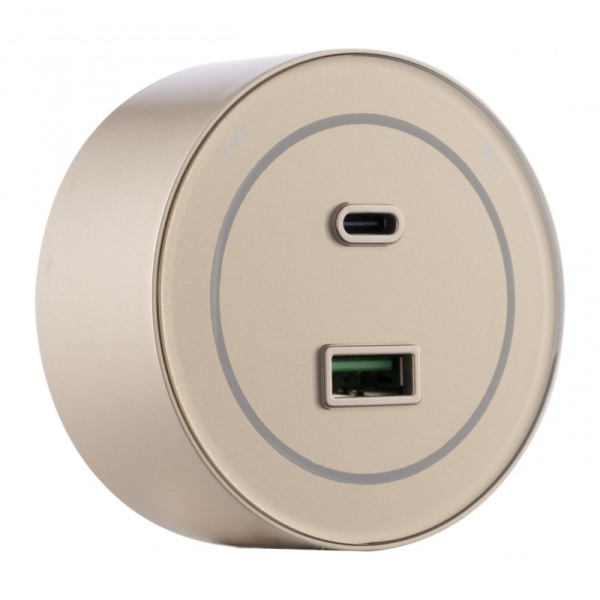 Трековая система розеток Arte Milano 399732TS/USB-Type-C Gold