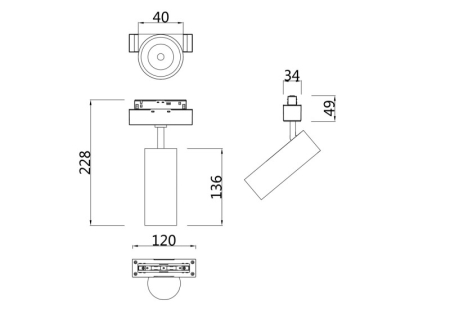 Светильник на шине Maytoni Technical TR019-2-7W4K-B