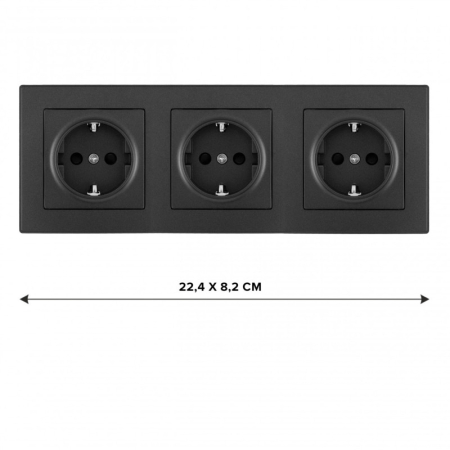 Розетка Arte Milano SET06-3-40-1x3 black