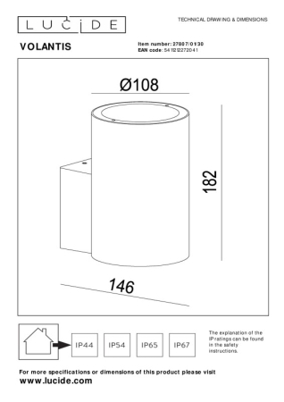 Светильник настенный LUCIDE 27807/01/30