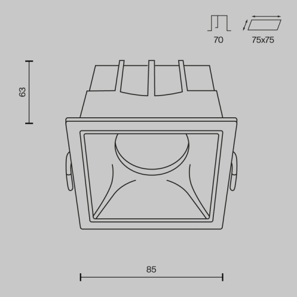 Встраиваемый светильник Maytoni Technical DL043-01-15W3K-D-SQ-WB