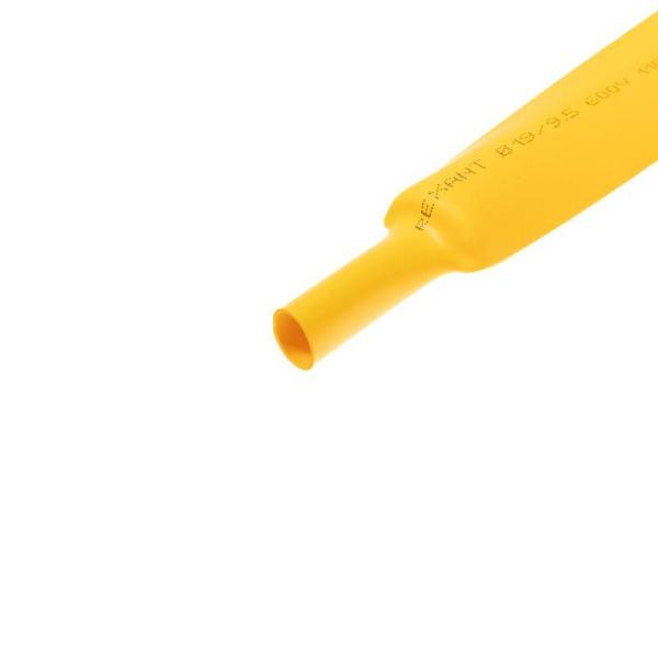 Трубка термоусаживаемая ТУТ нг 19,0/9,5мм, желтая, упаковка 10 шт. по 1м REXANT