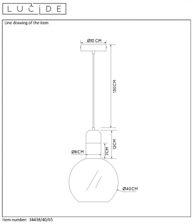 Подвесной светильник LUCIDE 34438/40/65