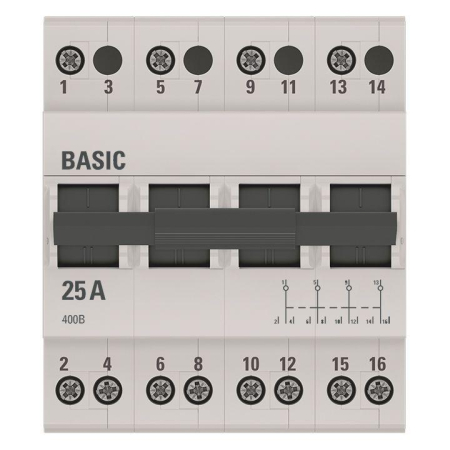 Переключатель трехпозиционный 4п 25А Basic EKF tps-4-25