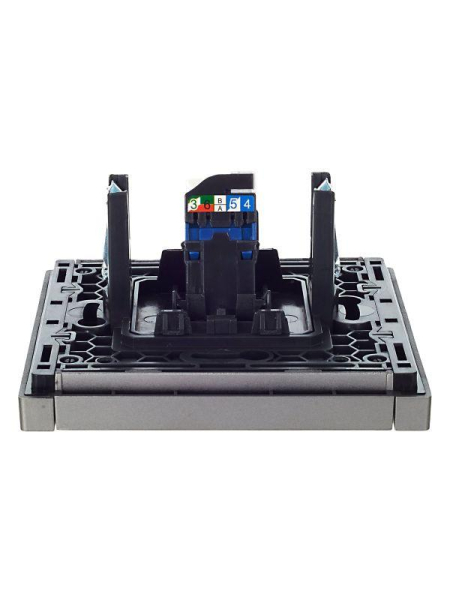 Розетка компьютерная RJ45 кат.6 FORTE&PIANO FP531 сталь IEK FP-K10-2-K46