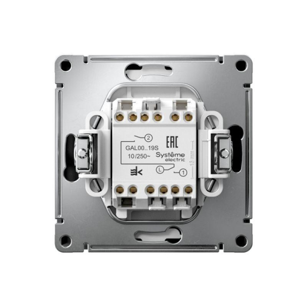 Выключатель для жалюзи 2-кл. ArtGallery 2х (сх. 4) 10А быстрозажим. клем. механизм карбон SE GAL001019S