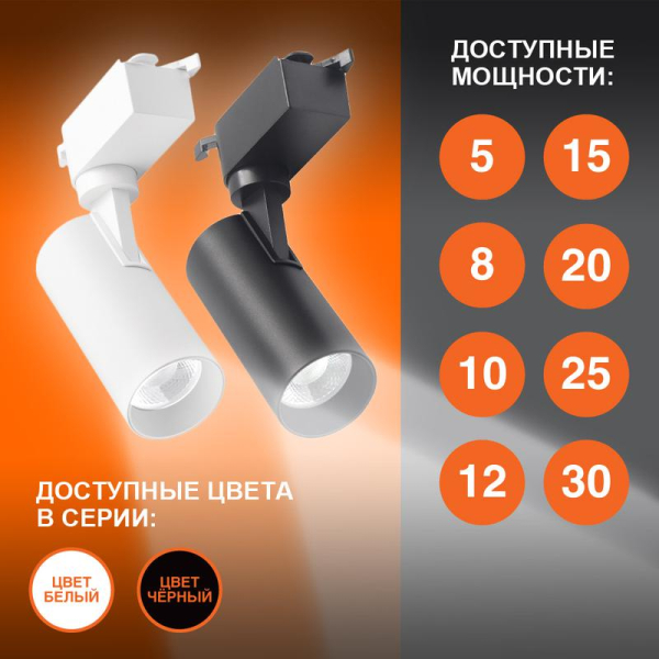 Светильник светодиодный трековый ECO TRACKSP 1PH 10W 840 BKRD 10Вт 900Лм 4000К IP20 LEDVANCE 4099854233074