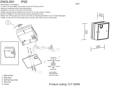Crystal Lux Бра Crystal Lux CLT 026W WH