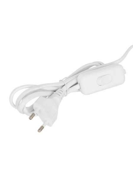 Шнур для бра 2х2м без заземл. 6А IP20 УШ-1КВ опрессованный с эл. вилкой + выкл. IEK WUP20-02-K01