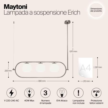 Подвесной светильник Maytoni MOD221PL-03N