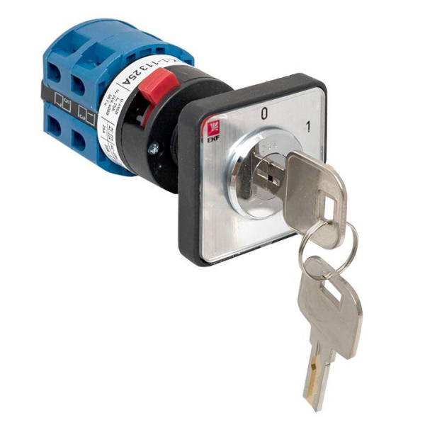 Переключатель кулачковый ПК-1-113 3п 25А "0-1" с ключом EKF pk-1-113-25