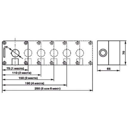 Корпус пластиковый КП 3 кнопки 22 мм