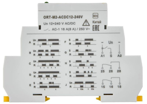 Реле времени многофункц. ORT 2 контакта 12-240В AC/DC IEK ORT-M2-ACDC12-240V