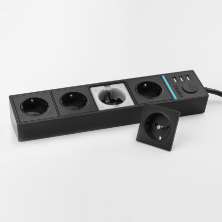 Розетка Werkel WL20-04-03 черный