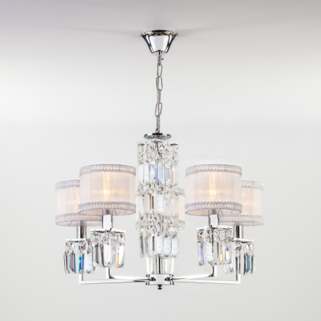 Подвесная люстра Eurosvet 10099/5 хром/прозрачный хрусталь Strotskis