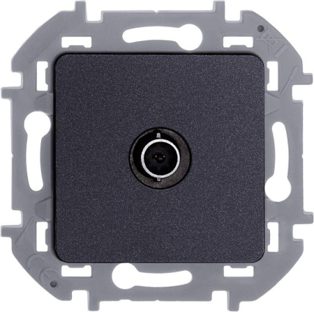 Розетка телевизионная TV Inspiria 2дБ 0-2400мГц с топологией "звезда" механизм антрацит IEK 673853