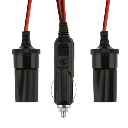 Разветвитель автоприкуривателя, 2 гнезда, шнур REXANT