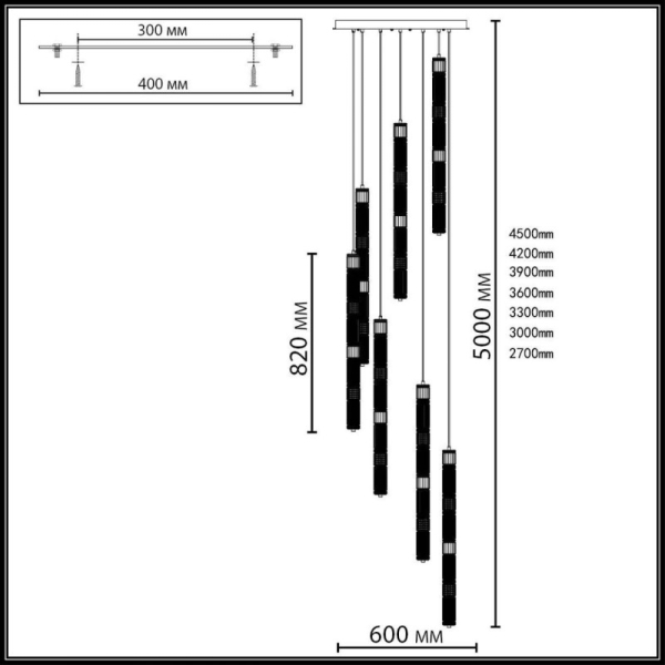 Каскадная люстра Odeon Light 5456/210L