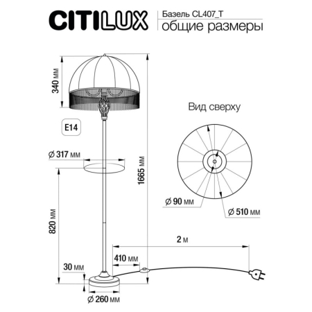 Торшер Citilux CL407923T