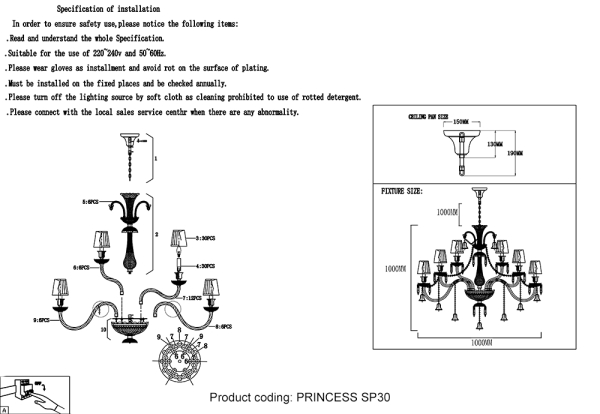 Crystal Lux Люстра Crystal Lux PRINCESS SP30