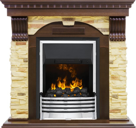 Dimplex Каминокомплект Dublin угловой - Темный дуб / Сланец с очагом Flagstaff