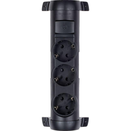 Блок розеток 3-м Комфорт 3х2P+E черн. Leg 694603