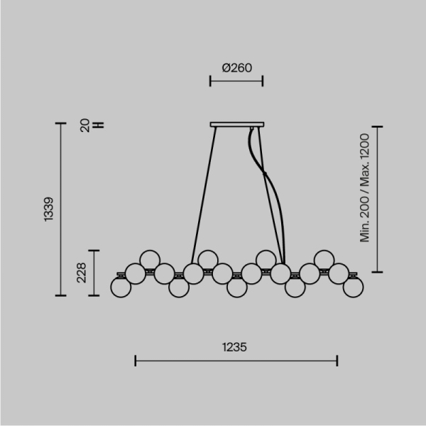 Подвесная люстра Maytoni MOD547PL-25BS