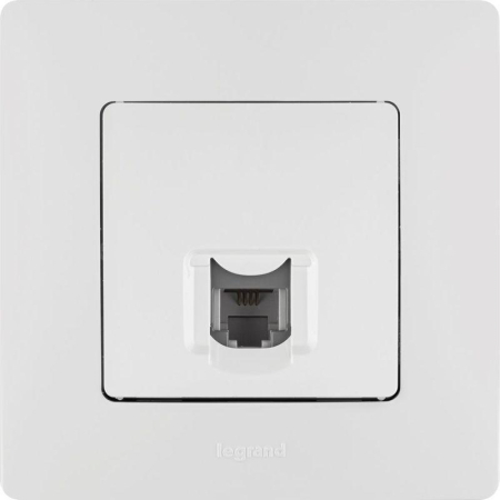 Розетка телефонная 1-м СП Etika RJ11 механизм бел. IEK 672240