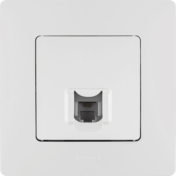 Розетка телефонная 1-м СП Etika RJ11 механизм бел. IEK 672240